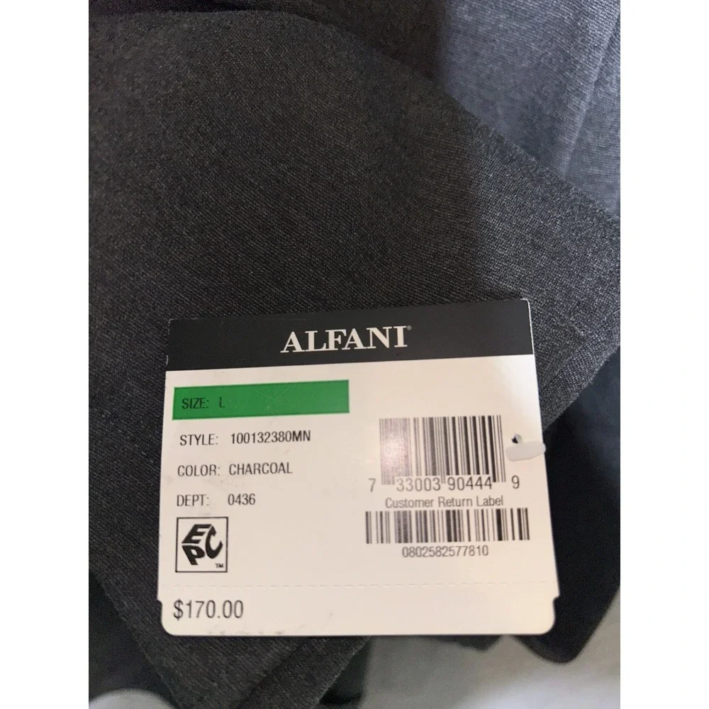 Alfani Men's Charcoal  Stretch Blazer Jacket Large Unstructured NEW MSRP $170.00